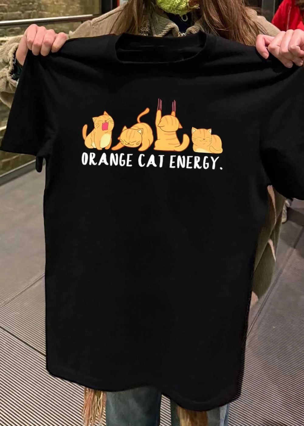 Funny Orange Cat Energy T-Shirt