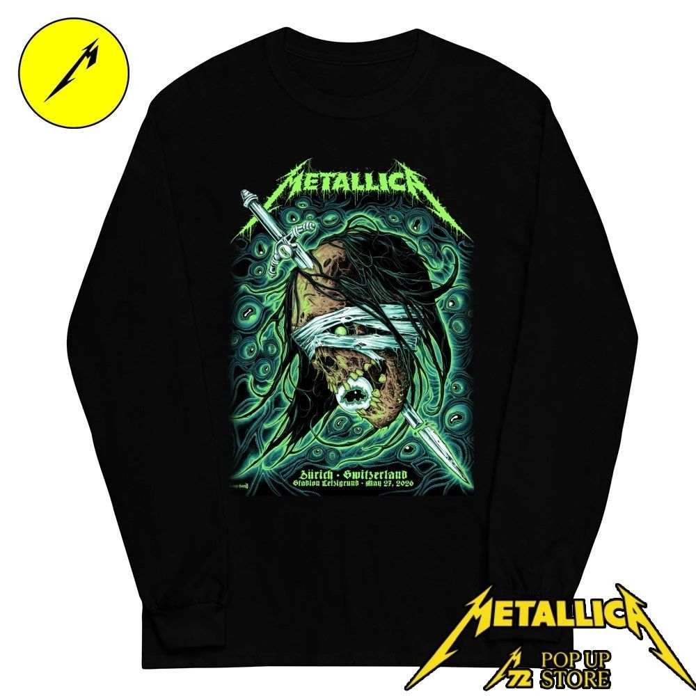 Metallica at Stadion Letzigrund in Zürich, Switzerland, on May 27, 2026, on the M72 World Tour T-Shirt
