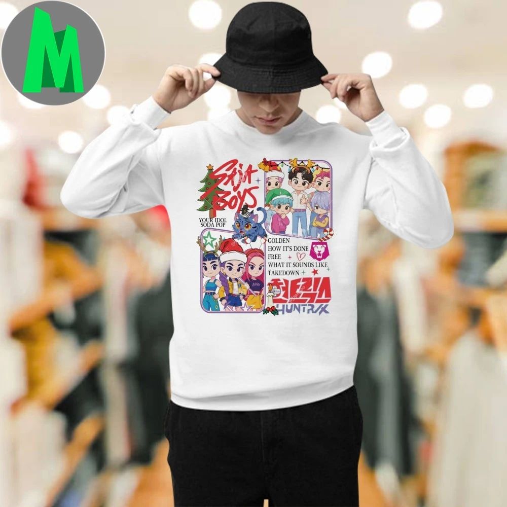 Huntrix Saja Boys Merry Xmas Kpop Demon Hunters Shirt