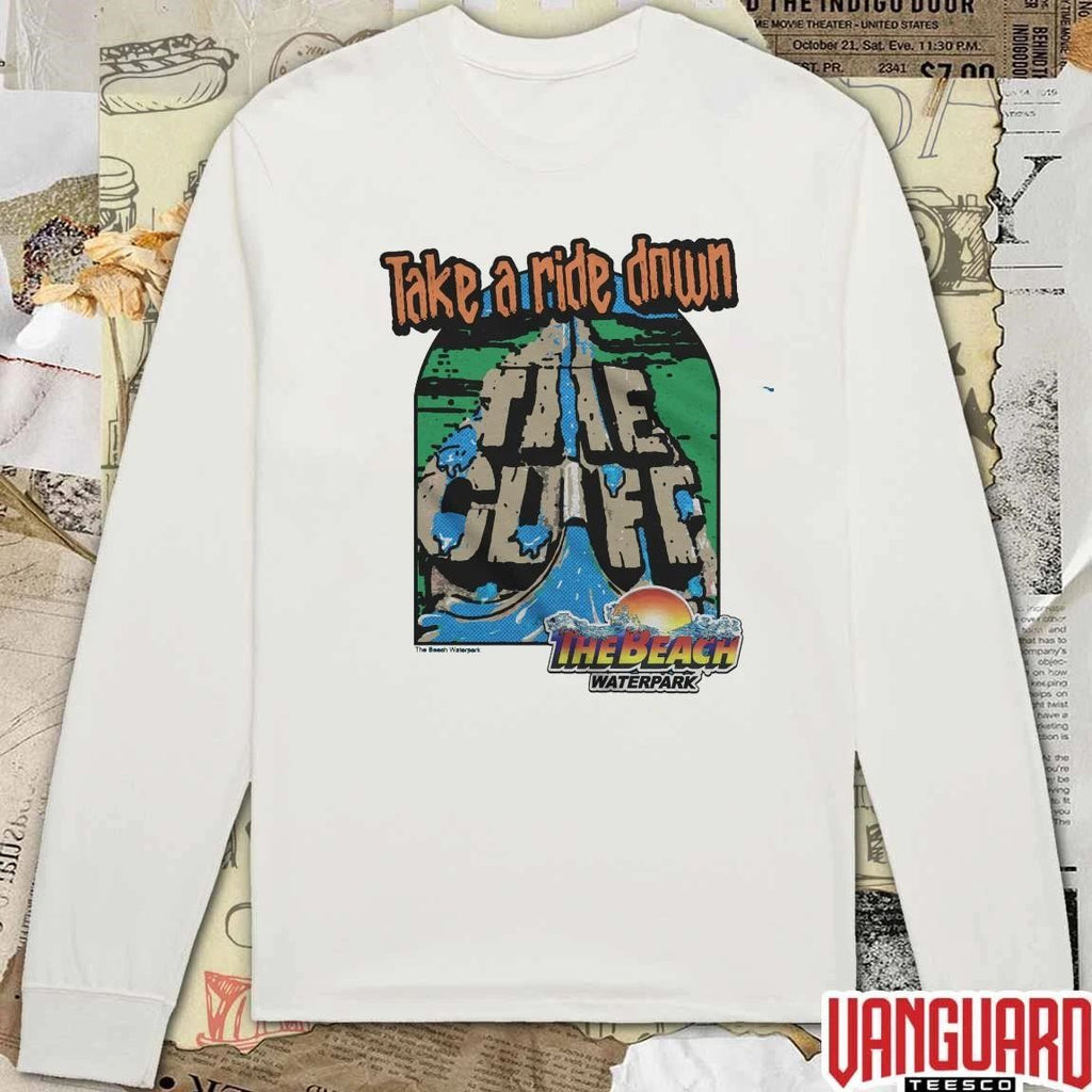 Take A Ride Down The Cliff The Beach Waterpark t-shirt