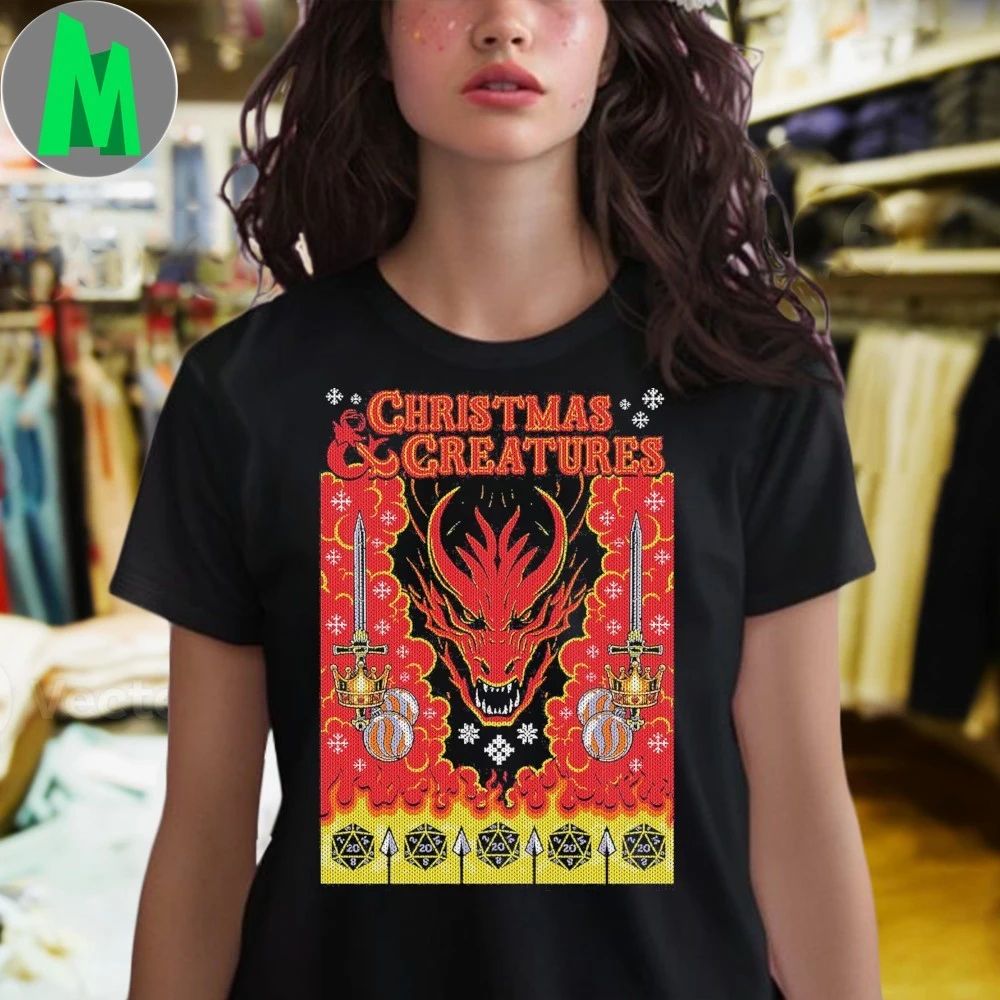 Original Dungeons & Dragons Christmas And Creatures Shirt