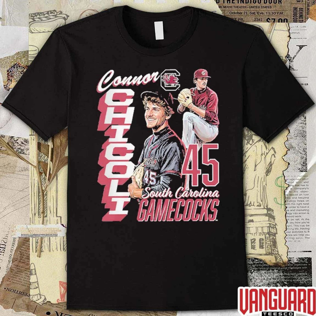 Connor Chicoli 45 South Carolina Gamecocks NCAA Baseball t-shirt