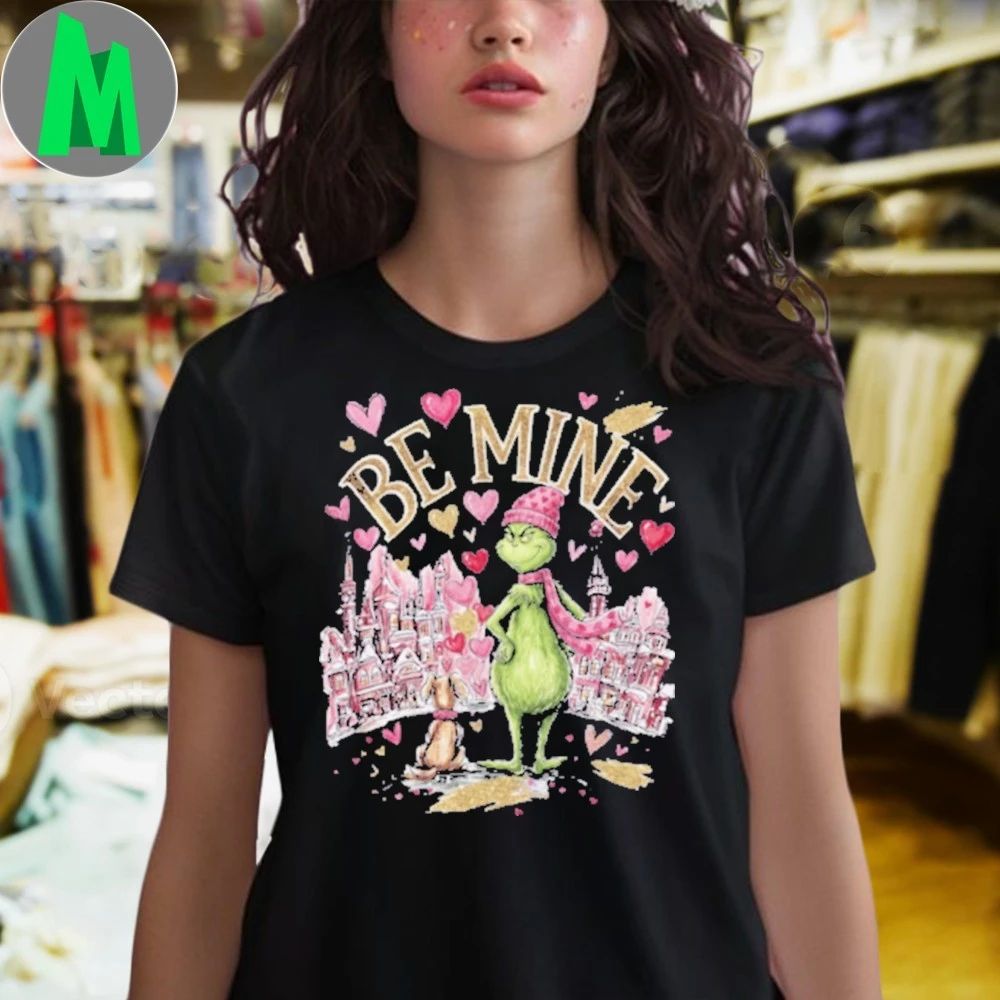 Green Monster Be Mine Valentine Heart Love Happy Valentines Day T-Shirt