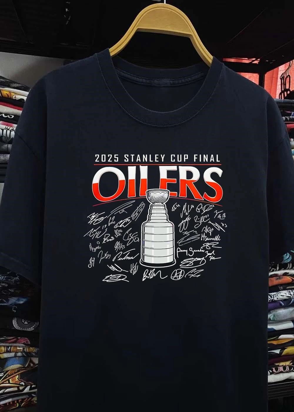Edmonton Oilers Signatures Stanley Cup Final 2026 Champions shirt