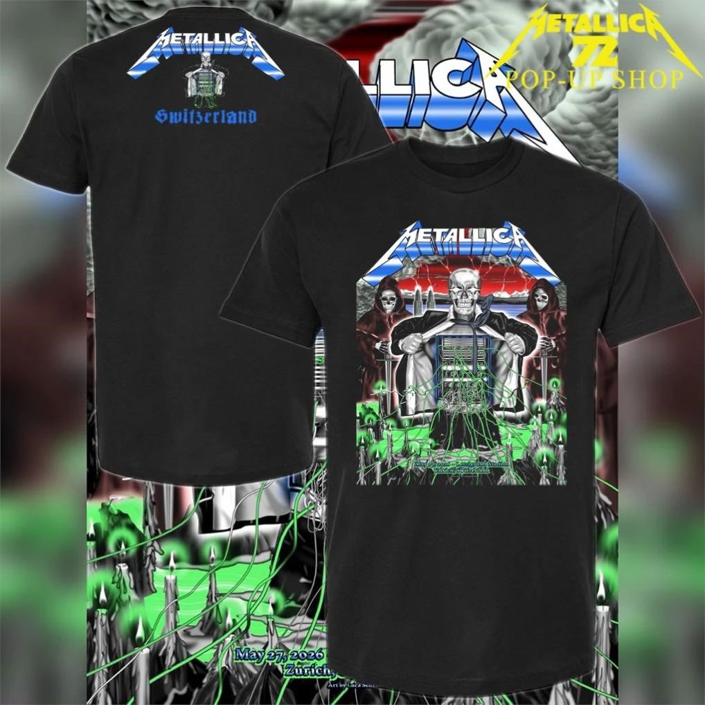 Metallica M72 Zürich 2026 Art By Luca Schenardi Pop-Up Shop T-Shirt