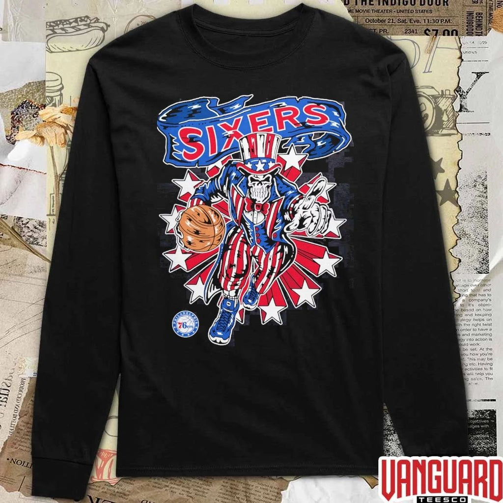 Warren Lotas Black Philadelphia 76ers Stars And Stripes 2026 NBA Basketball t-shirt