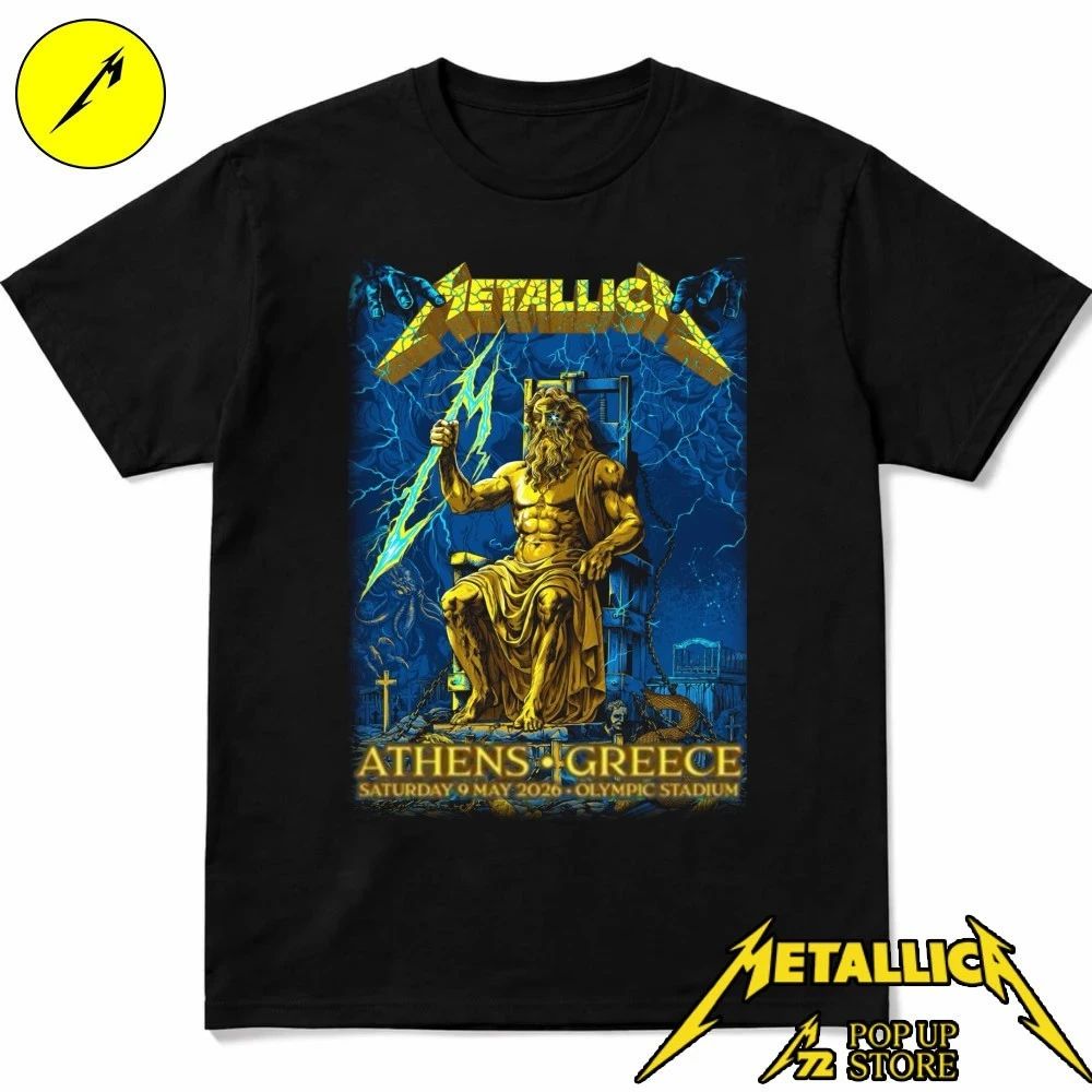 Metallica M72 Athens Greece 2026 Limited Edition Show Poster At Olympic Stadium On 9 May 2026 Zeus The King Of Gods Shirt