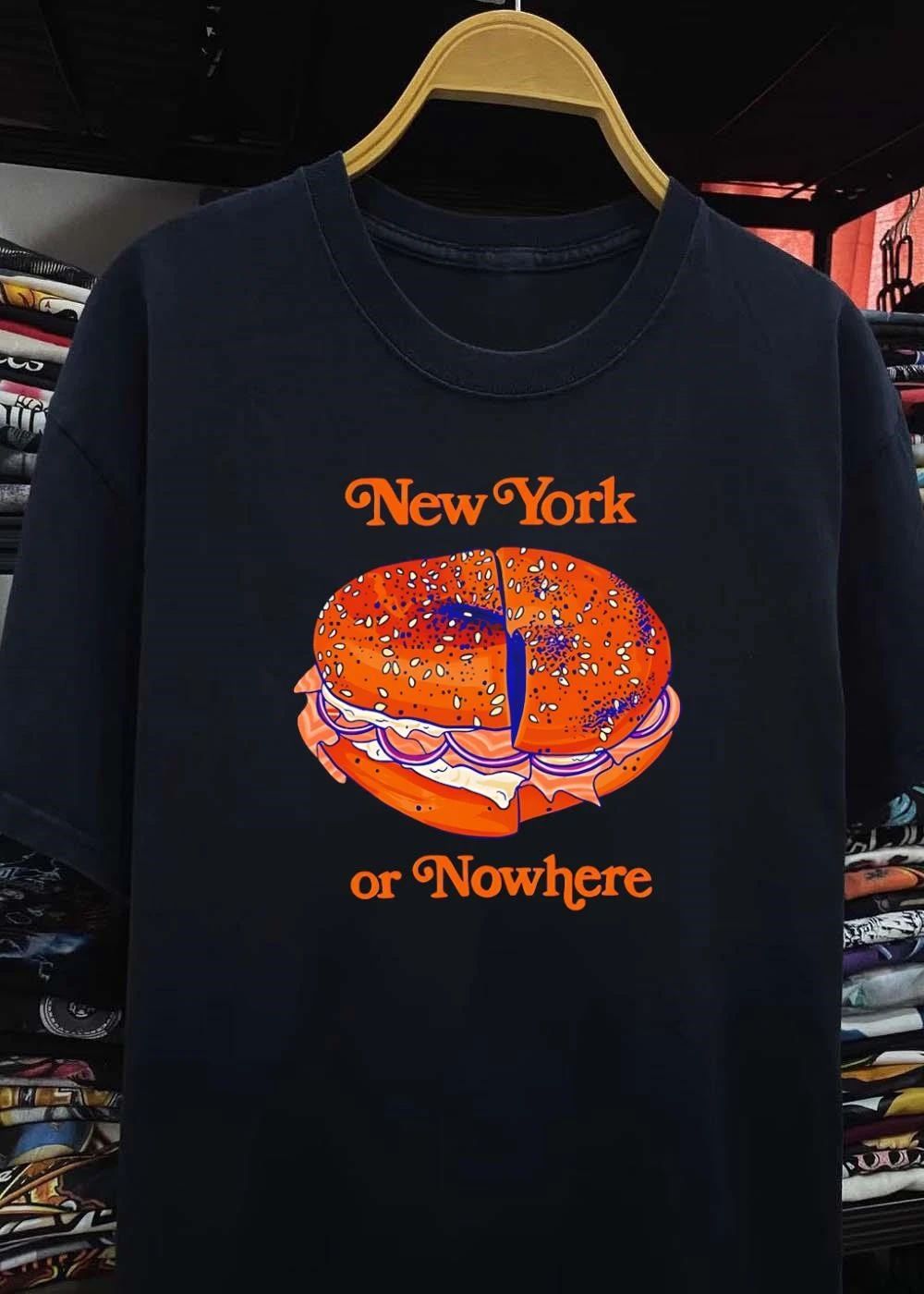 New York or Nowhere Bagel Graphic T-Shirt