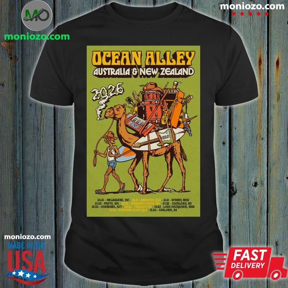 Original Ocean Alley 2026 AUS NZ Tour Limited Holographic Tour Poster T-Shirt