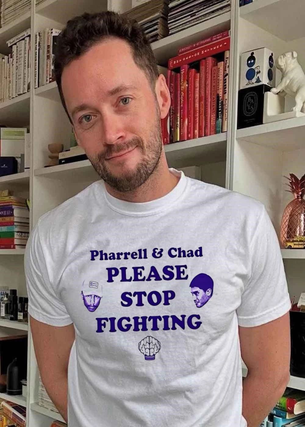 Pharrell & Chad Please Stop Fighting Brain T-Shirt