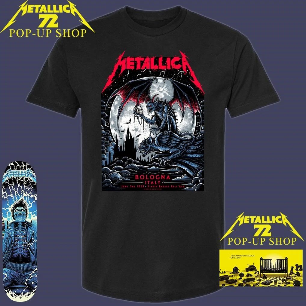 Metallica M72 Bologna June 03, 2026 at Stadio Renato Dall’Ara in Bologna, Italy Art by Keith Stanley Pop-Up Shop T-Shirt