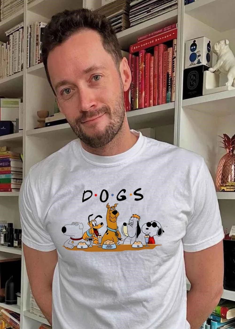 Iconic Cartoon Characters Gathering for Dinner DOGS T-Shirt