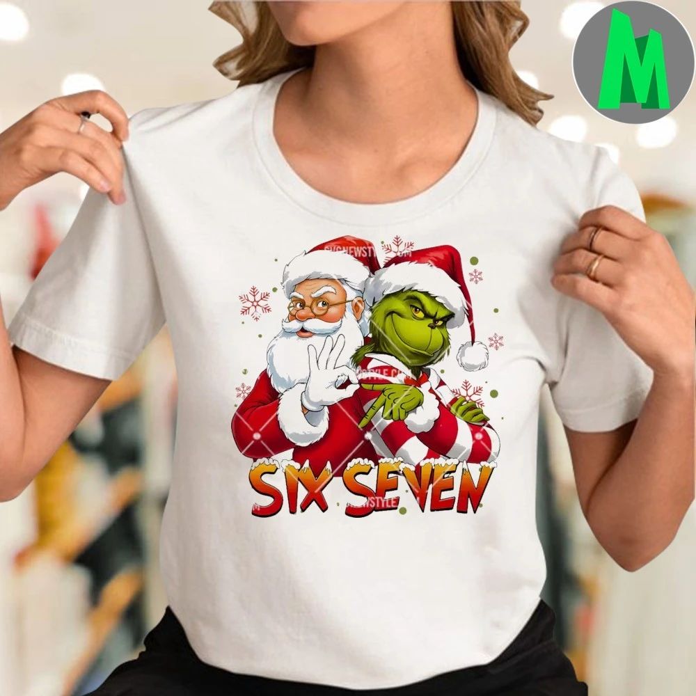 Santa Grinch Six Seven Meme Shirt