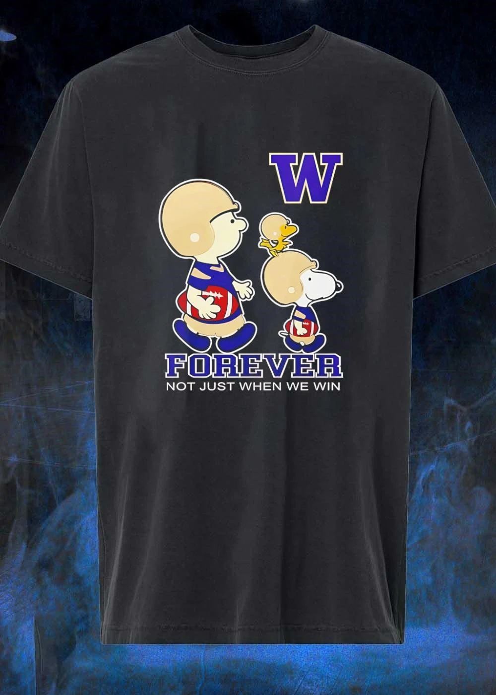 Peanuts Characters Football Players Forever Not Just When We Win Washington Huskies T-Shirt