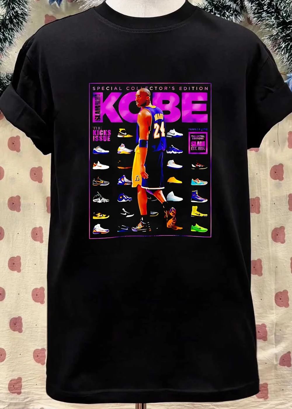 Kobe Bryant Los Angeles Lakers NBA SLAM the kicks issue shirt
