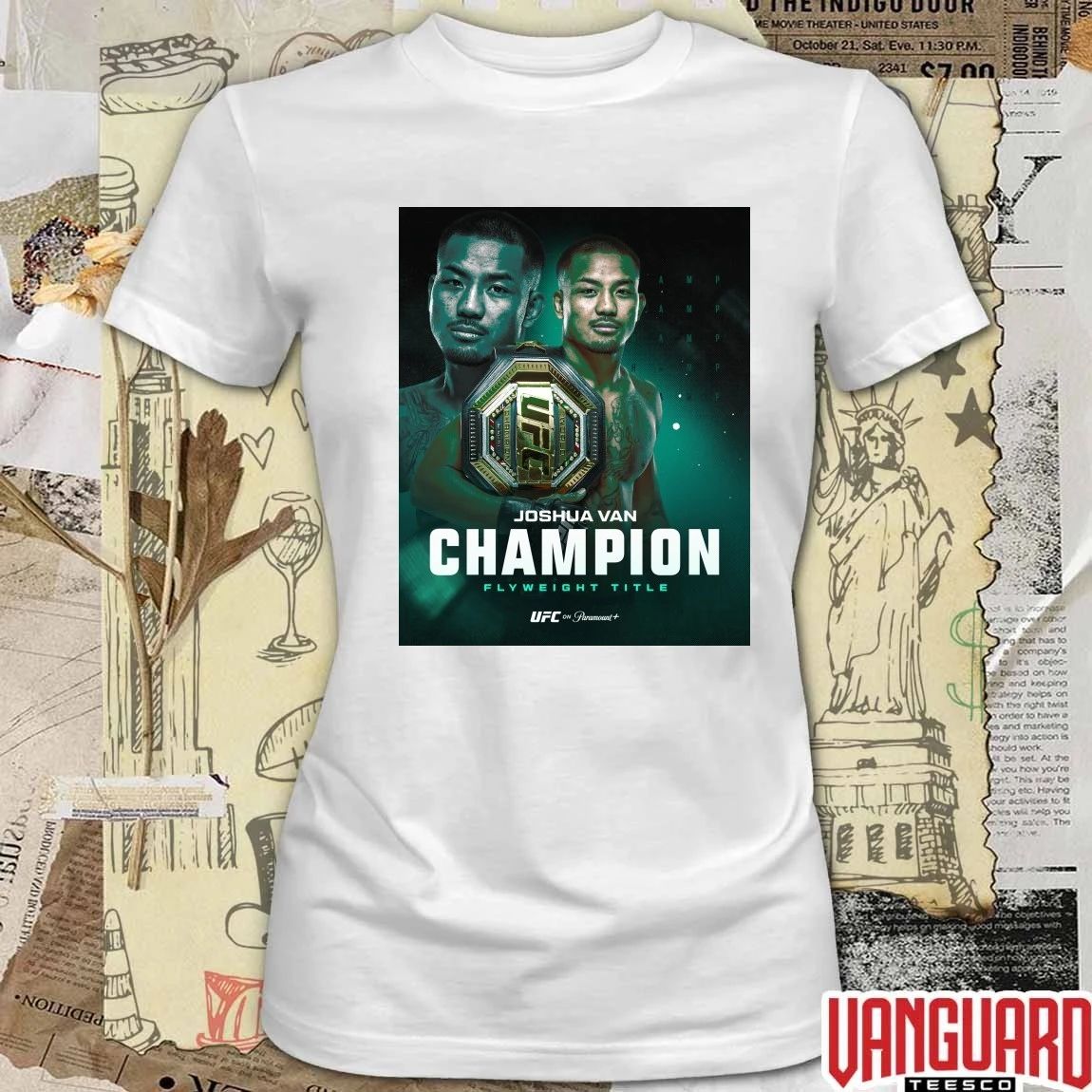 Joshua Van Champion Flyweight Title UFC 2026 Poster t-shirt