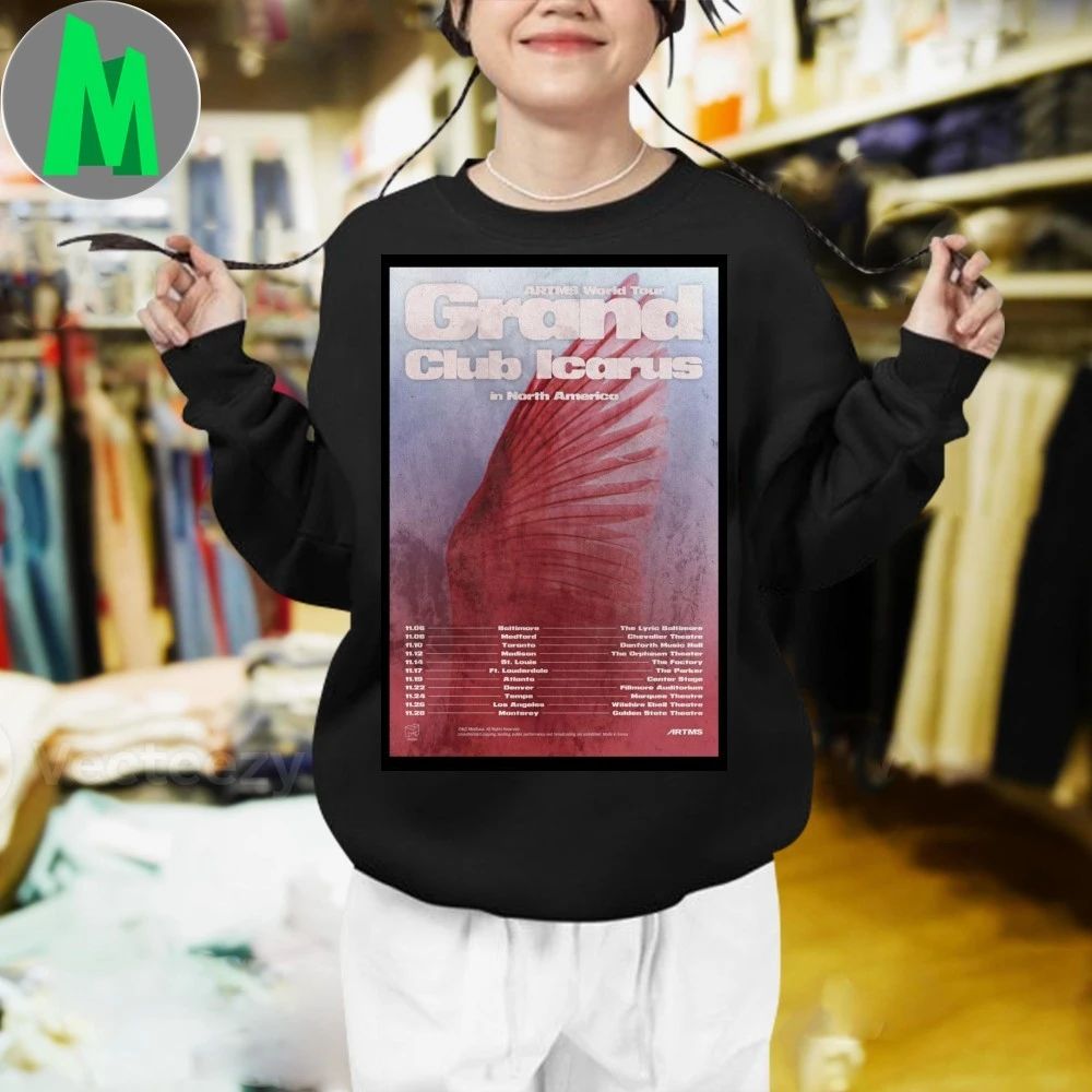 Original ARTMS World Poster Grand Club Icarus in North America Tour 2025 Shirt