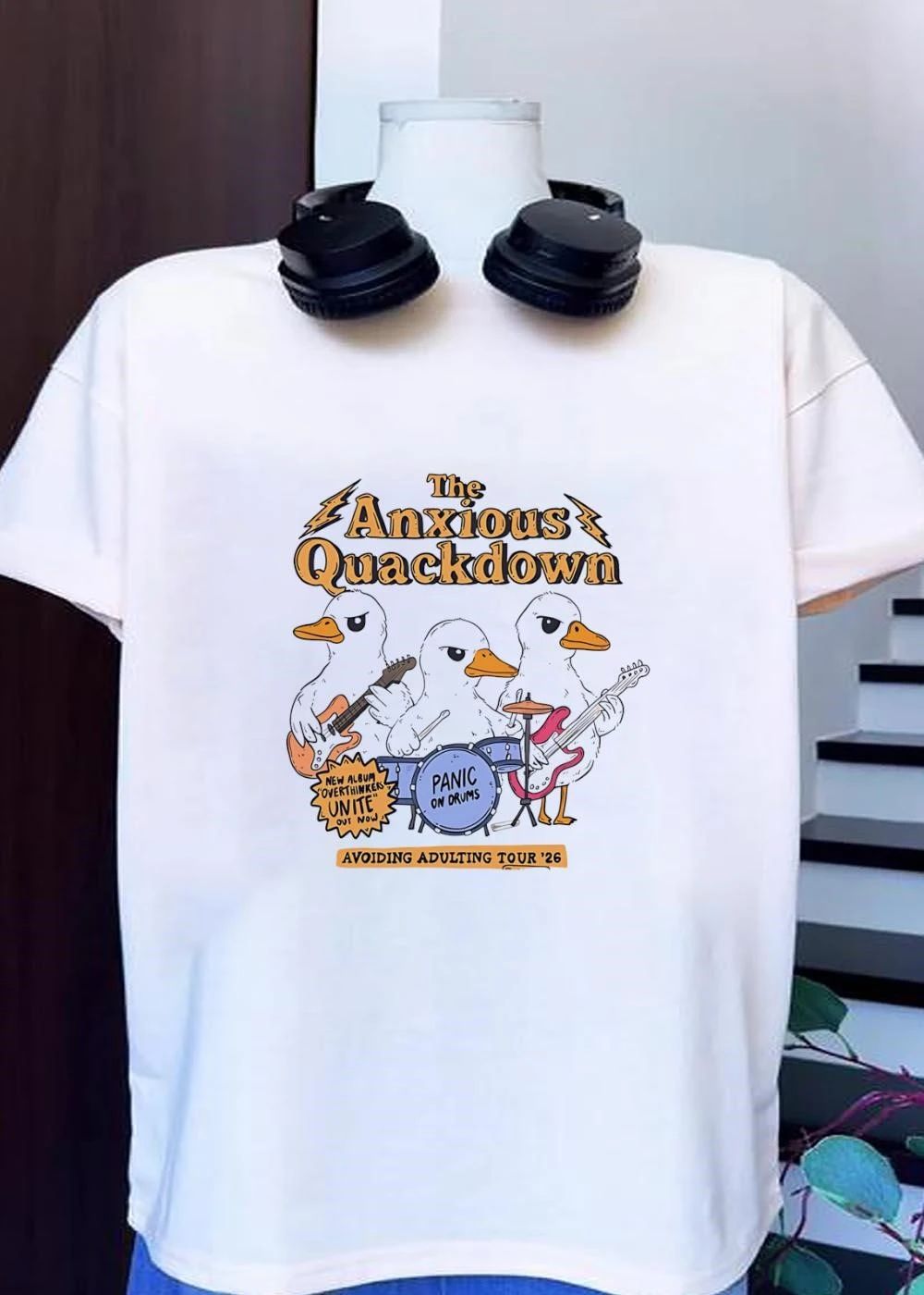 The Anxious Quackdown new album Overthinkers Unite out now Avoiding Adulting Tour 26 shirt