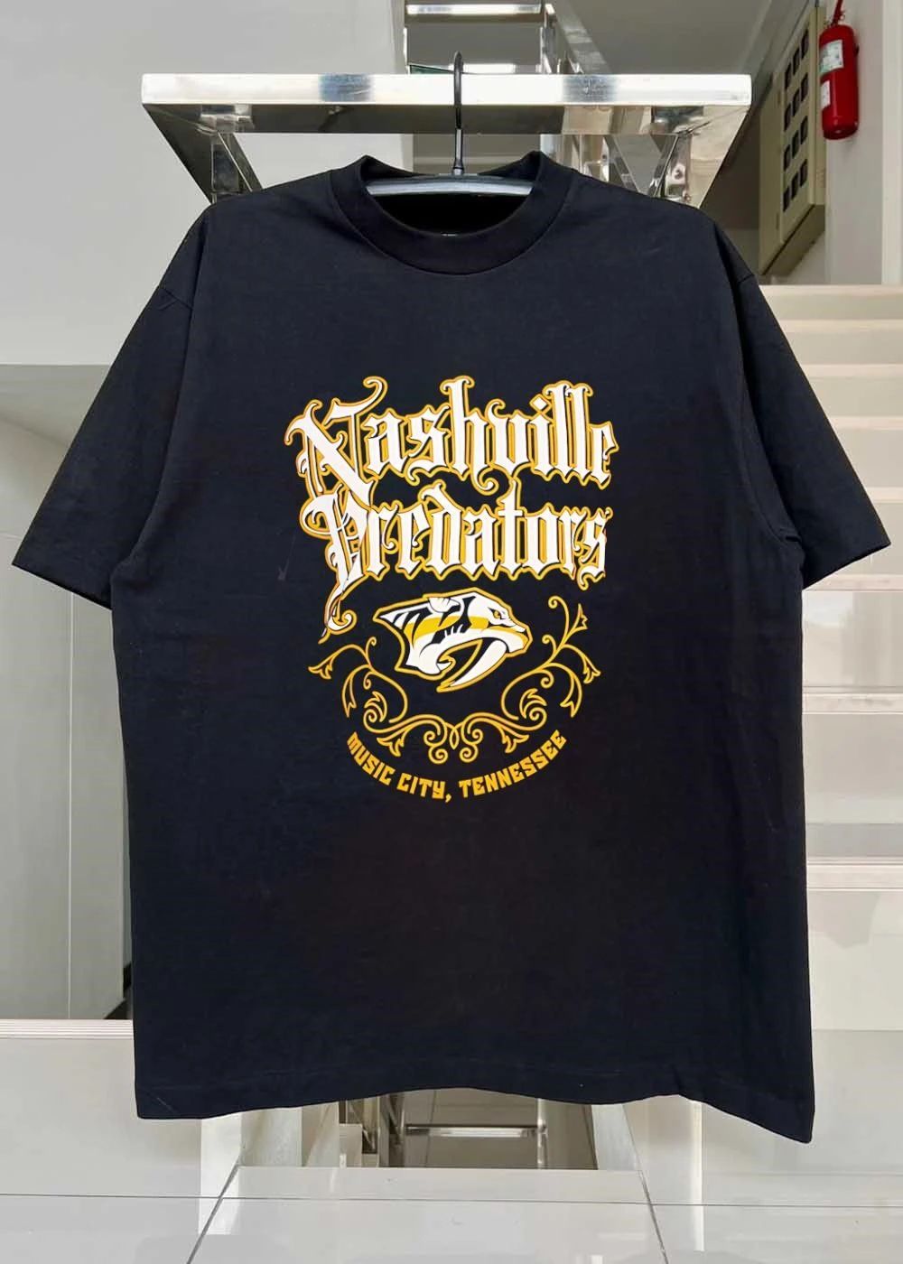 Nashville Predators Music City Tennessee Gothic Font Crest shirt