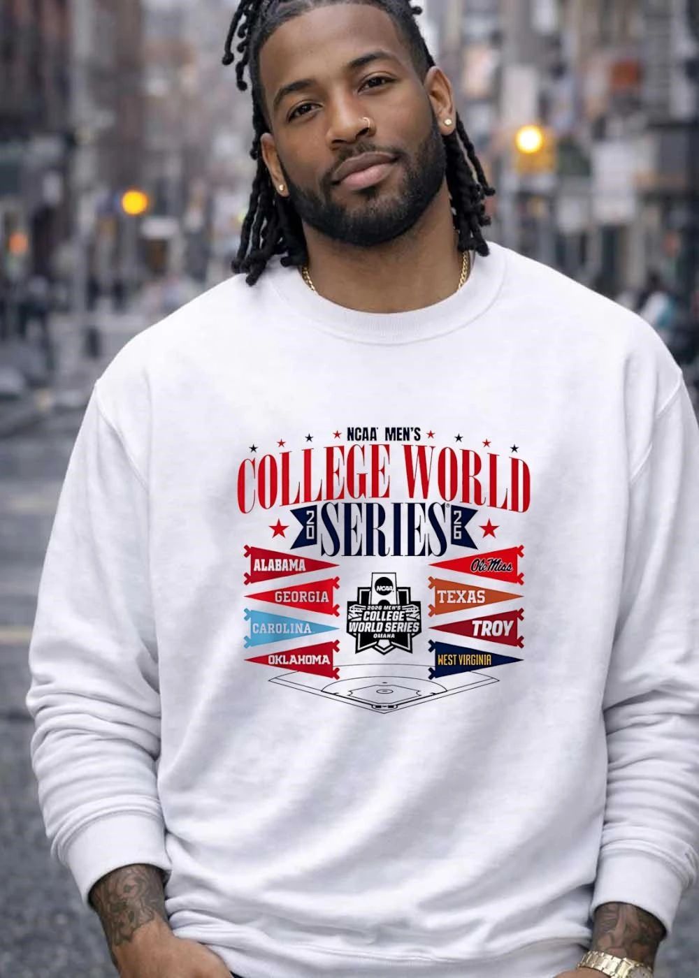 NCAA Men’s College World Series 2026 Alabama Georgia Carolina Oklahoma Ole Miss Texas Troy West Virginia T-Shirt