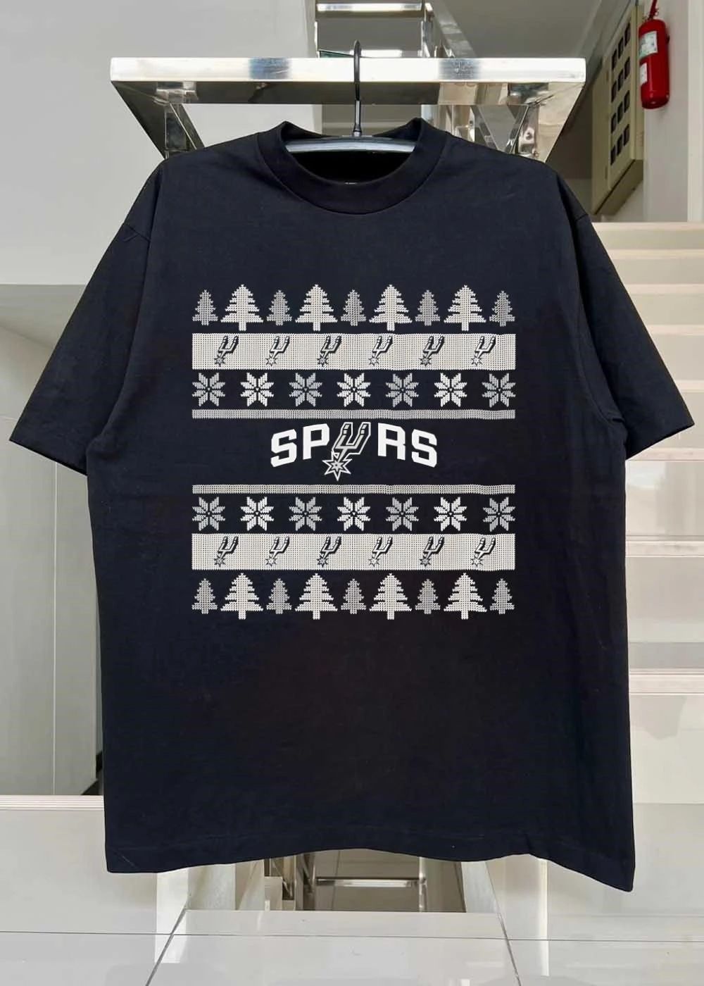 San Antonio Spurs Holiday Sweater Pattern T-Shirt