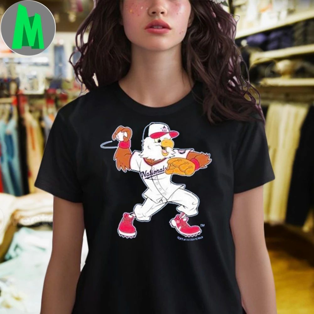 Screech Soft As A Grape Washington Nationals Boys Navy Blue Mascot Pitching Shirt