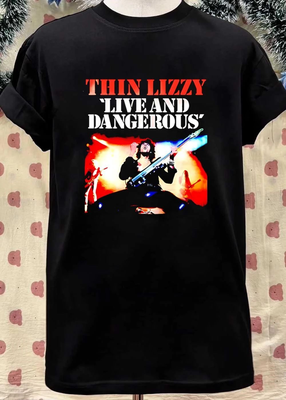 Thin Lizzy Live and Dangerous Album Cover Classic Rock Band Vintage Merch Shirt
