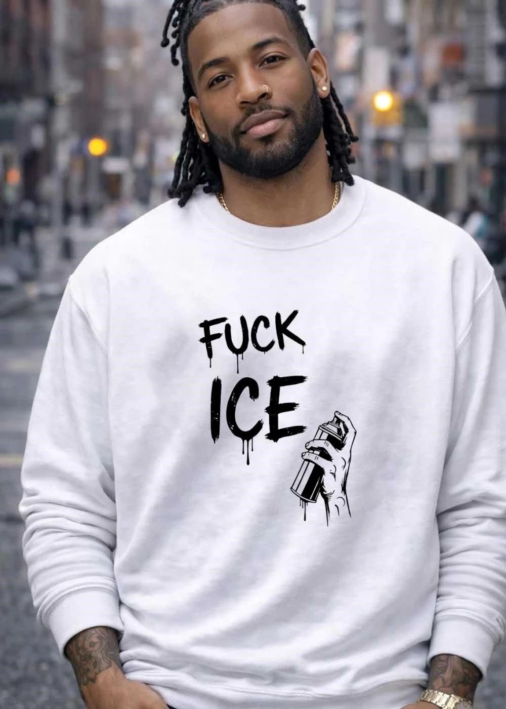 Spray Paint Art Fuck ICE T-Shirt