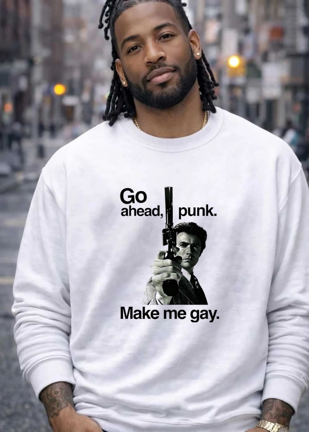 Go ahead punk make me gay Clint Eastwood shirt