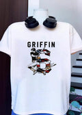 Signature Griffin Baseball Player Swinging Bat with American Flag Number 6 Shirt