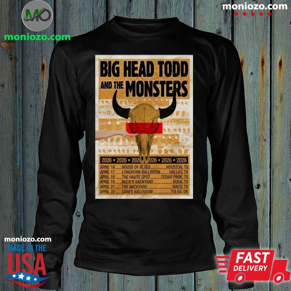 Original Big Head Todd And The Monsters Texas Tour 26 Poster T-shirt