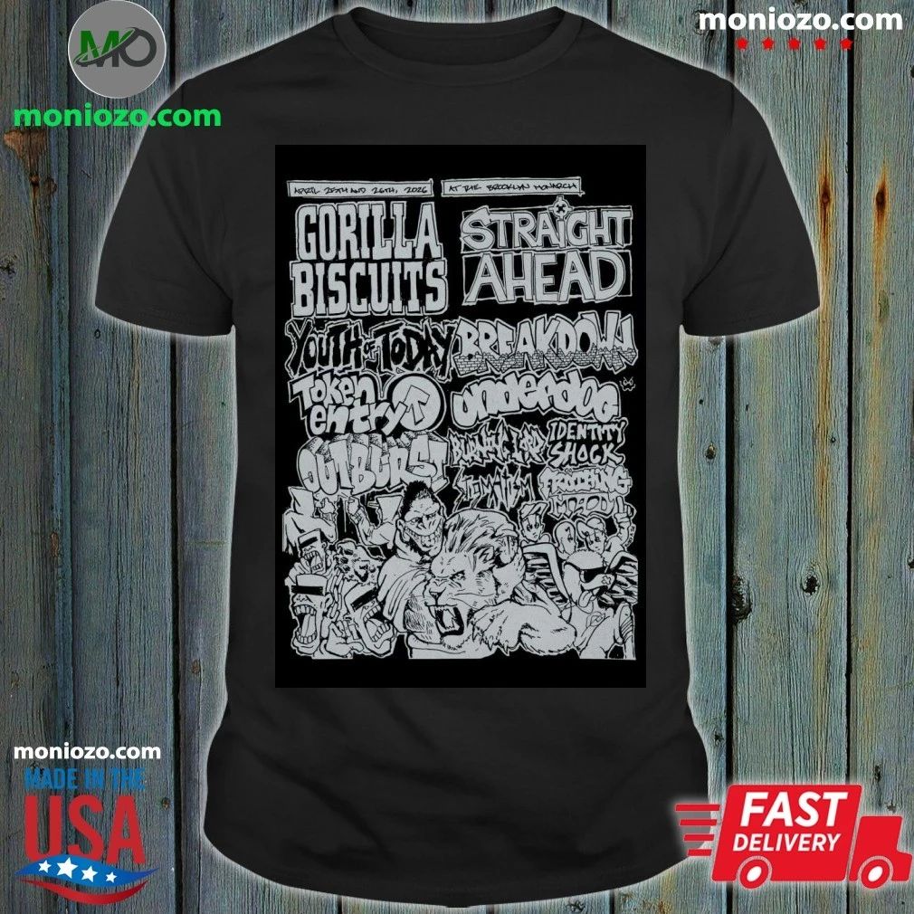 Original April 25-26, 2026 Monarch Gorilla Biscuits Straight Ahead Poster T-Shirt
