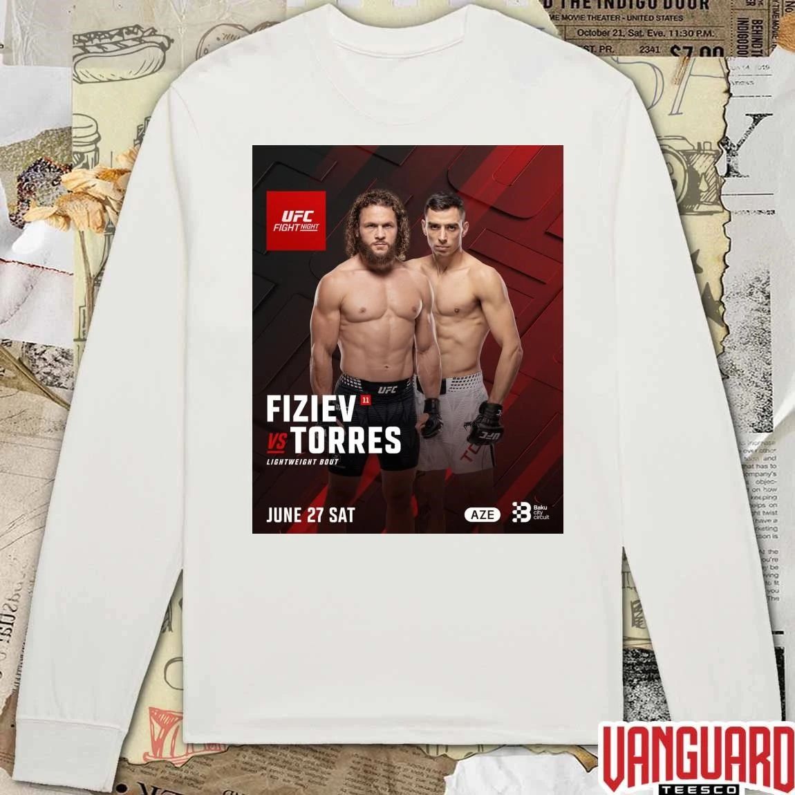 UFC Fight Night Rafael Fiziev Vs Manuel Torres June 27, 2026, in Baku, Azerbaijan Poster t-shirt