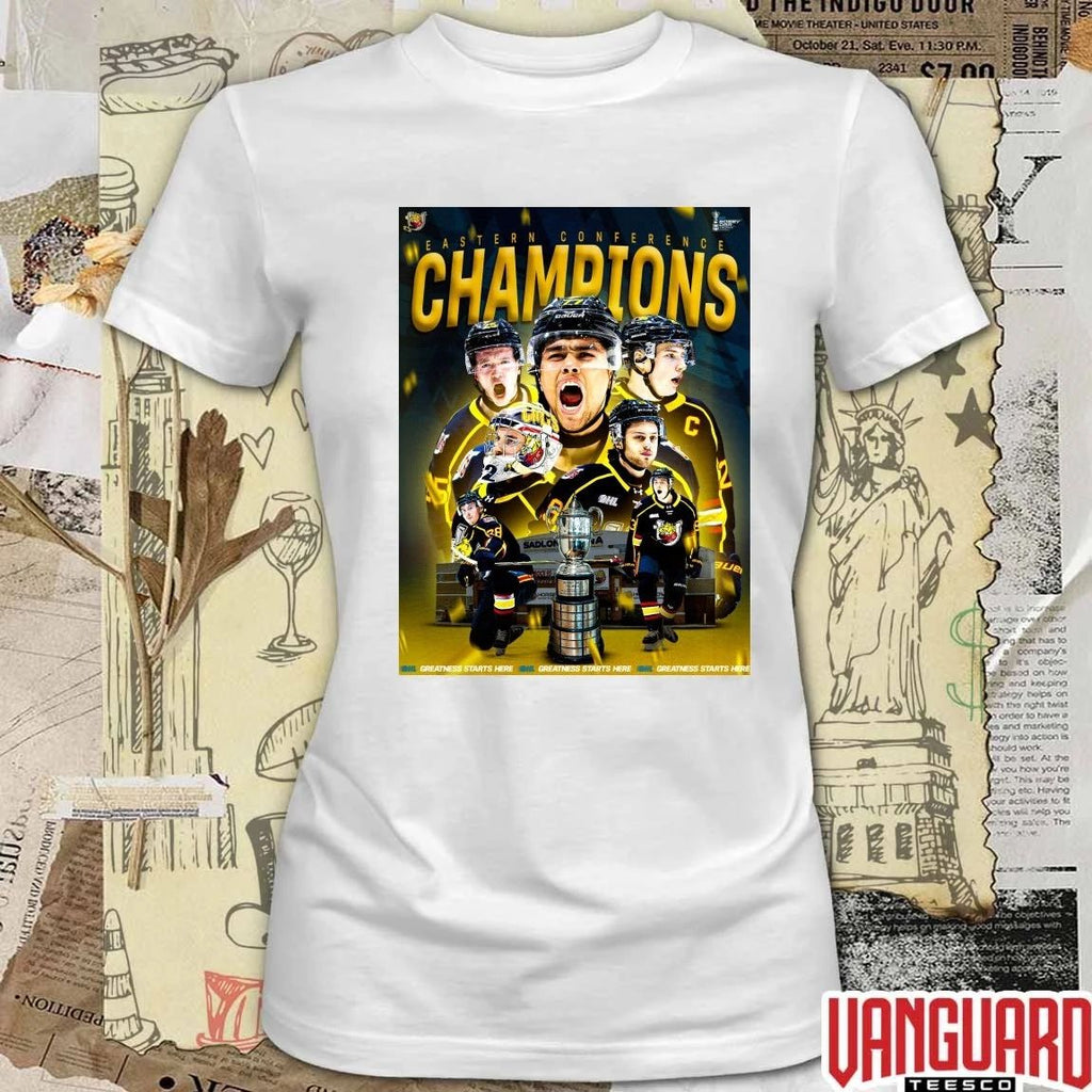 2026 OHL Barrie Colts Eastern Conference Champions Greatness Starts Here Poster t-shirt
