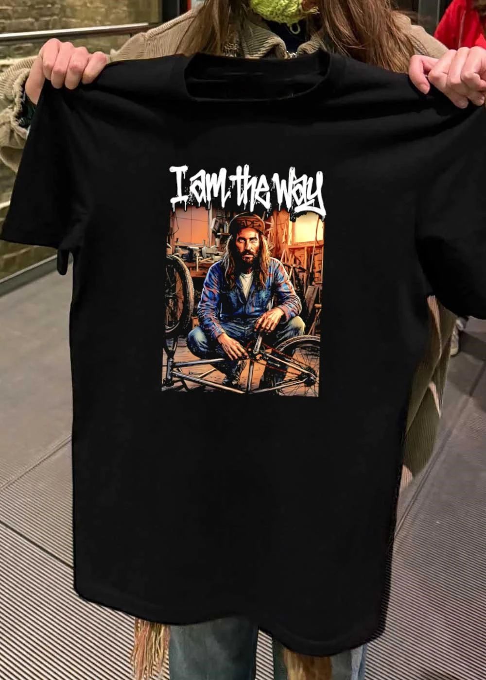 I Am the Way Man Fixing Bicycle T-Shirt