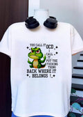 Angry Crocodile Giving Middle Finger Funny OCD Put The Fucking Thing Back T-Shirt