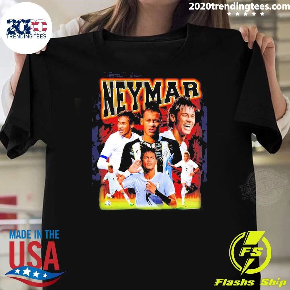 Neymar Young Santos Fc Legend Collage Brazilian Soccer Shirt