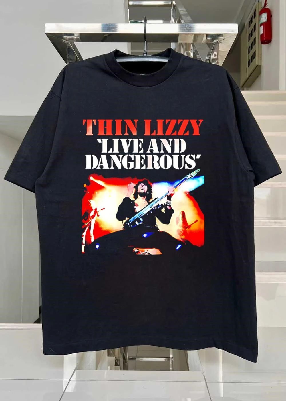 Thin Lizzy Live and Dangerous Album Cover Classic Rock Band Vintage Merch Shirt
