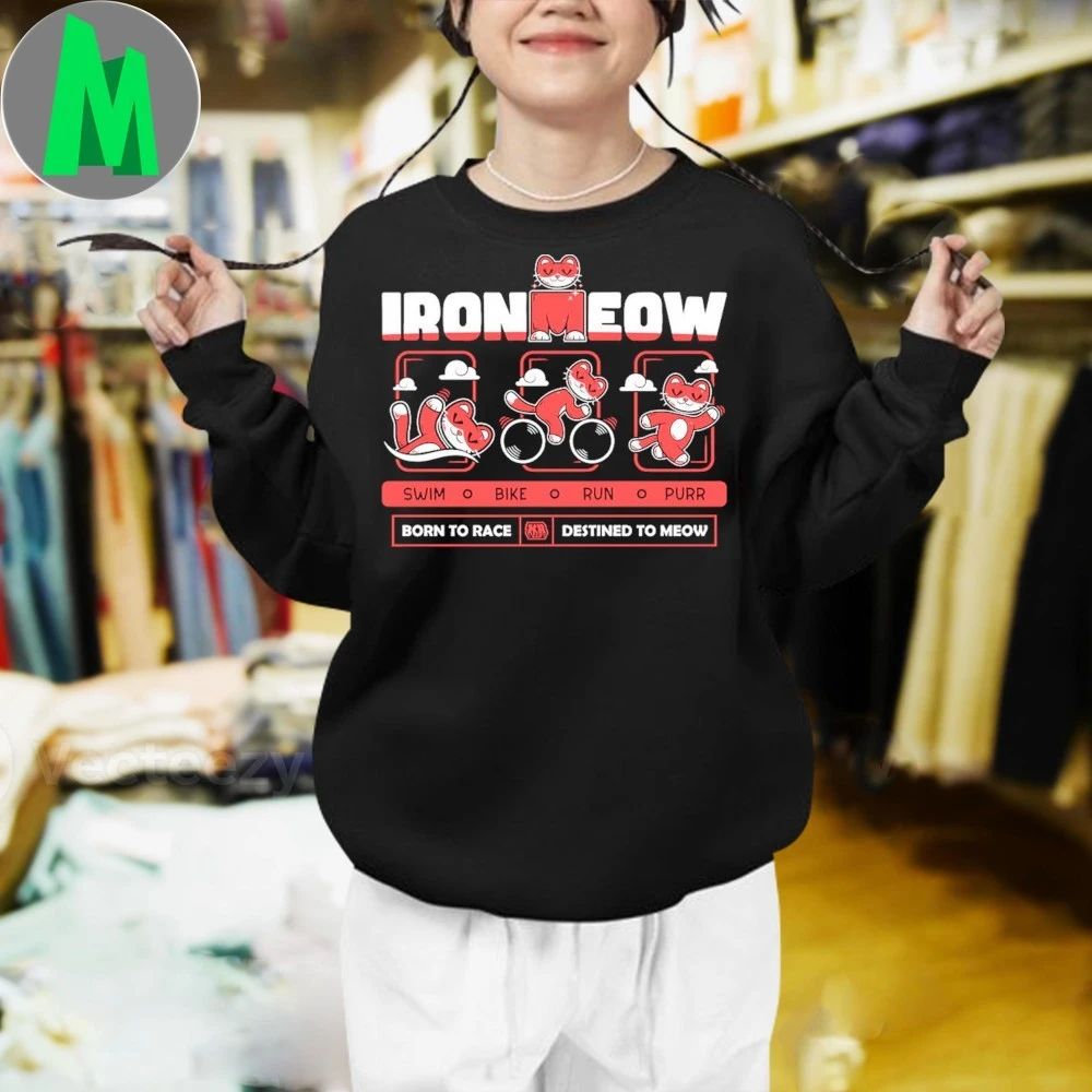 Ironmeow Born To Race Destined To Meow Shirt
