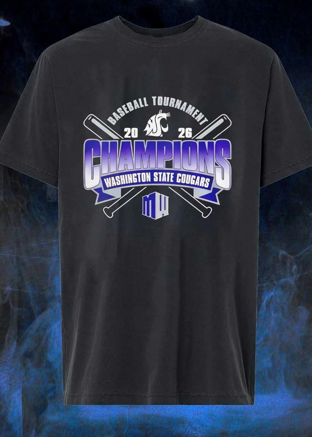 Washington State Cougars 2026 Baseball Tournament Champions MW Shirt