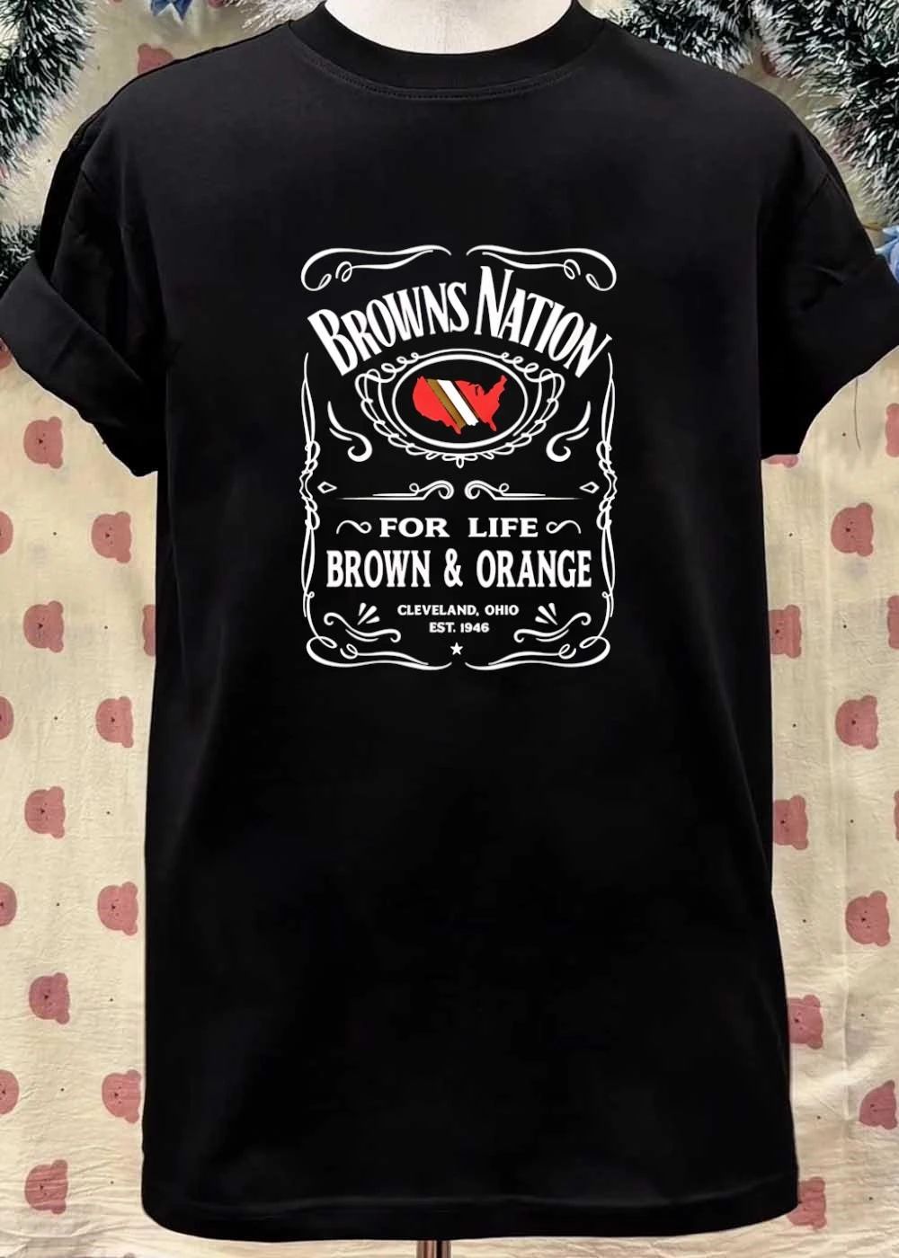Cleveland Ohio Est 1946 Browns Nation For Life Brown and Orange shirt