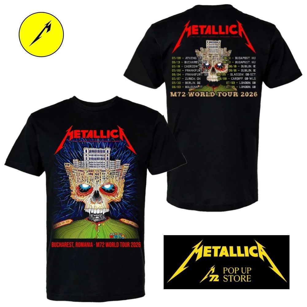 Metallica M72 Bucharest Double-Sided T-Shirt at Arena Nationala, Romania May 13, 2026