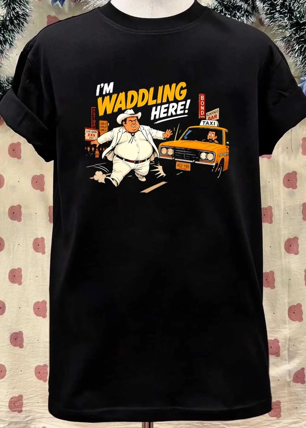 I’m Waddling Here Cowboy Taxi NYC Street Cartoon shirt