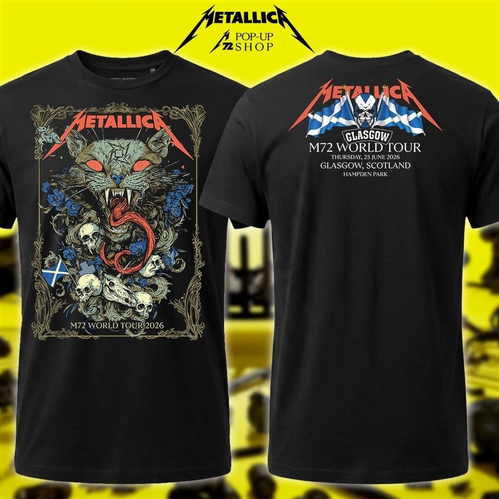 Wolf Skull Jack Metallica Hampden Park Glasgow, Scotland Tee – 25th June 2026 M72 World Tour 2026 Pop-Up Art