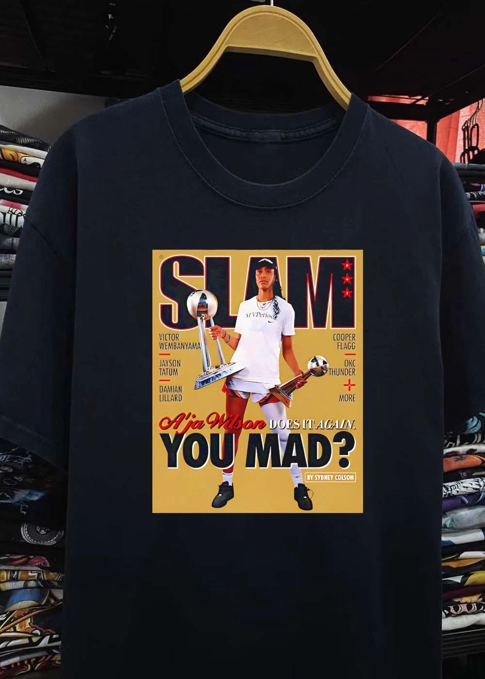 A’ja Wilson Las Vegas Aces WNBA SLAM shirt
