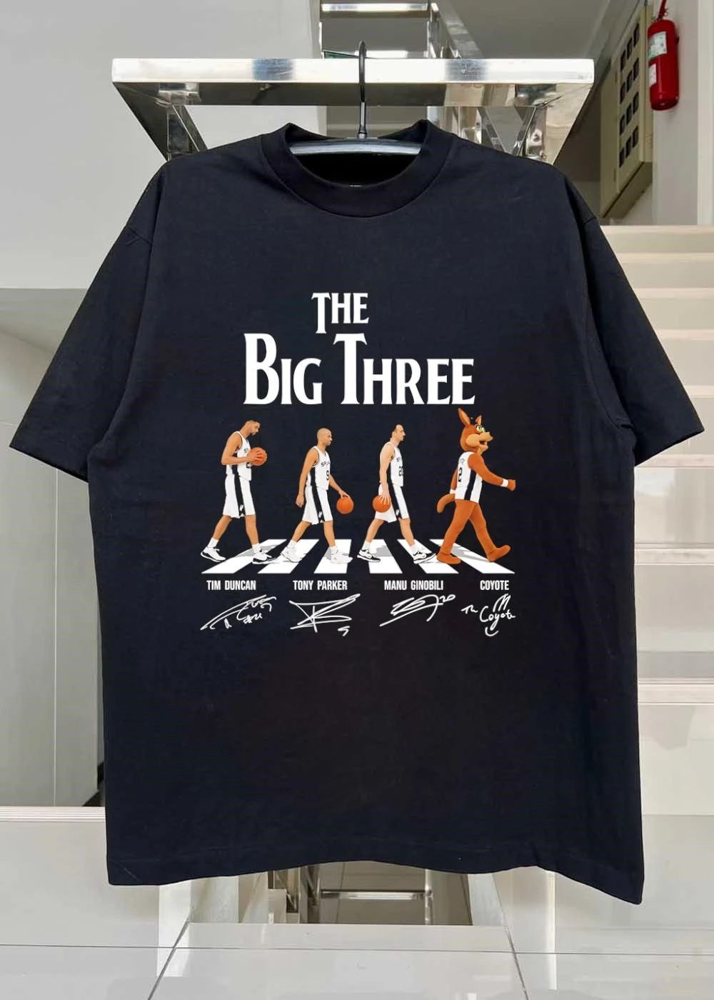 The Big Three Tim Duncan Tony Parker Manu Ginobili Coyote Spurs T-Shirt