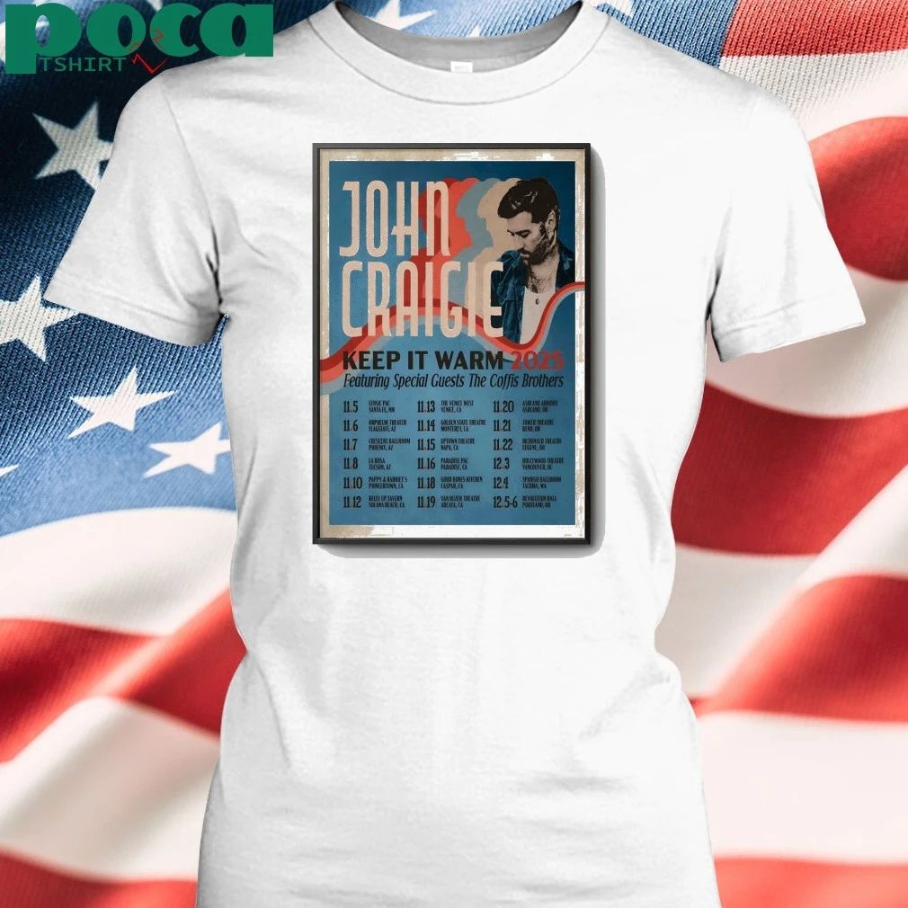Poster John Craigie 2025 Keep It Warm Tour shirt