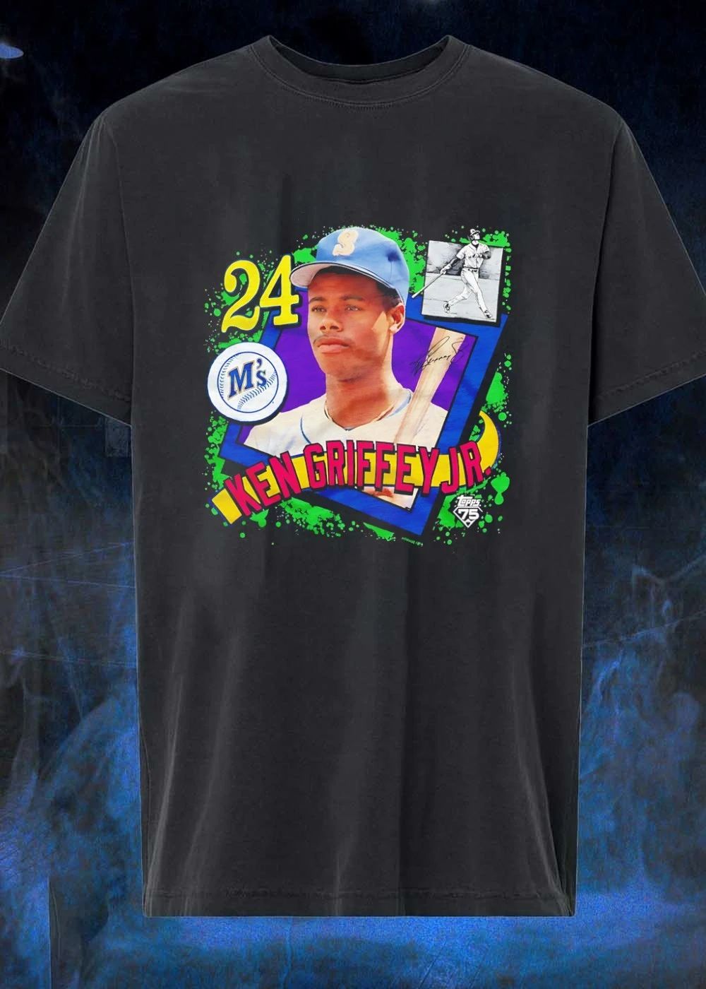Ken Griffey Jr 24 Topps 75 Seattle Mariners baseball player shirt