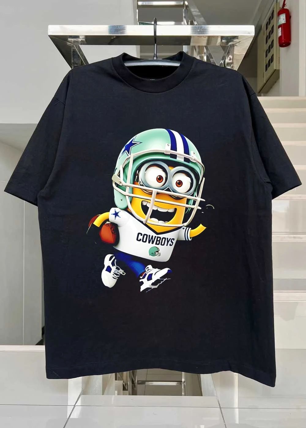 Dallas Cowboys Minion Running Football T-Shirt