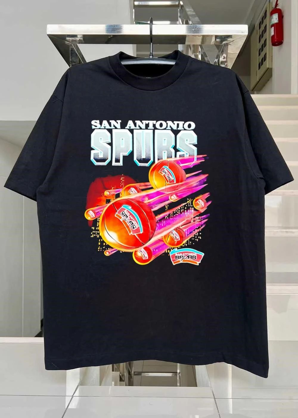 San Antonio Spurs Basketball Flying Comet Trails Team T-Shirt